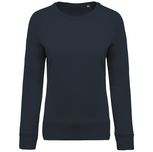 navy Sudadera algodón orgánico con cuello redondo y mangas raglan