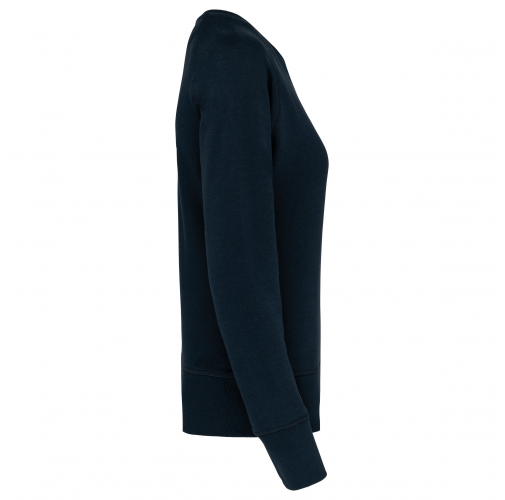 navy Sudadera algodón orgánico con cuello redondo y mangas raglan