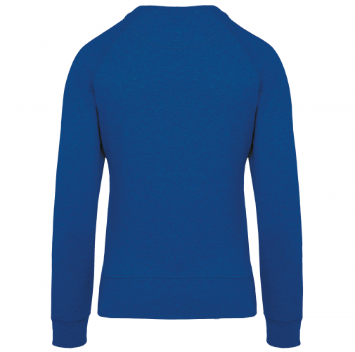 ocean blue heather Sudadera algodón orgánico con cuello redondo y mangas raglan
