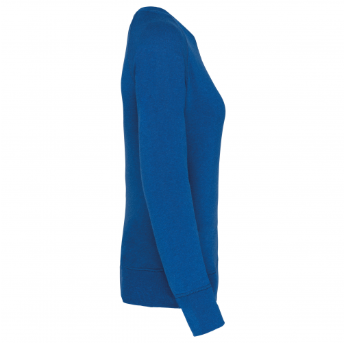 ocean blue heather Sudadera algodón orgánico con cuello redondo y mangas raglan