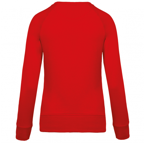 red Sudadera algodón orgánico con cuello redondo y mangas raglan