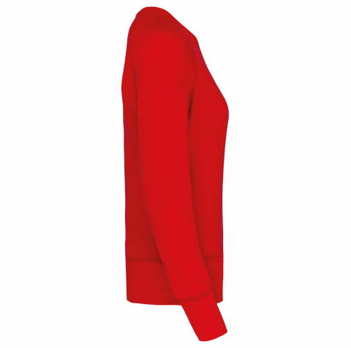 red Sudadera algodón orgánico con cuello redondo y mangas raglan