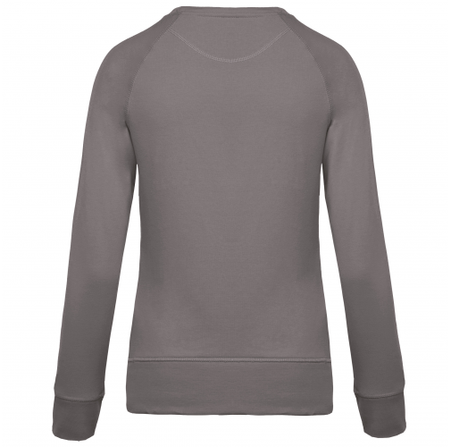 storm grey Sudadera algodón orgánico con cuello redondo y mangas raglan