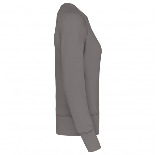 storm grey Sudadera algodón orgánico con cuello redondo y mangas raglan