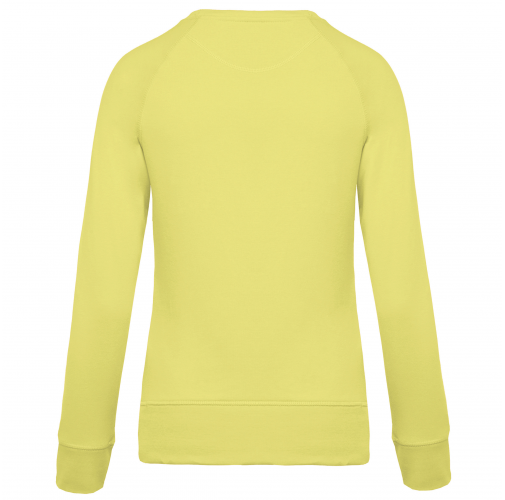 lemon yellow Sudadera algodón orgánico con cuello redondo y mangas raglan