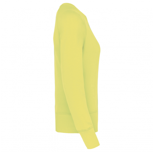 lemon yellow Sudadera algodón orgánico con cuello redondo y mangas raglan