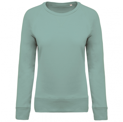 sage Sudadera algodón orgánico con cuello redondo y mangas raglan