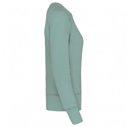 sage Sudadera algodón orgánico con cuello redondo y mangas raglan