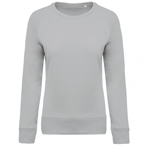 snow grey Sudadera algodón orgánico con cuello redondo y mangas raglan
