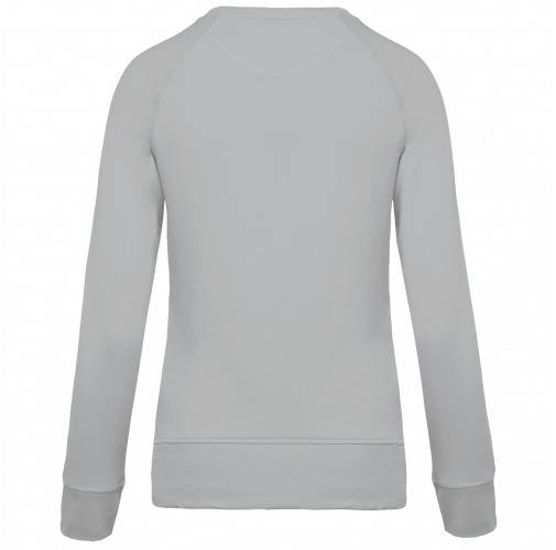 snow grey Sudadera algodón orgánico con cuello redondo y mangas raglan