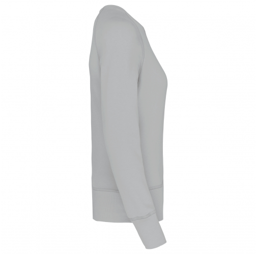 snow grey Sudadera algodón orgánico con cuello redondo y mangas raglan