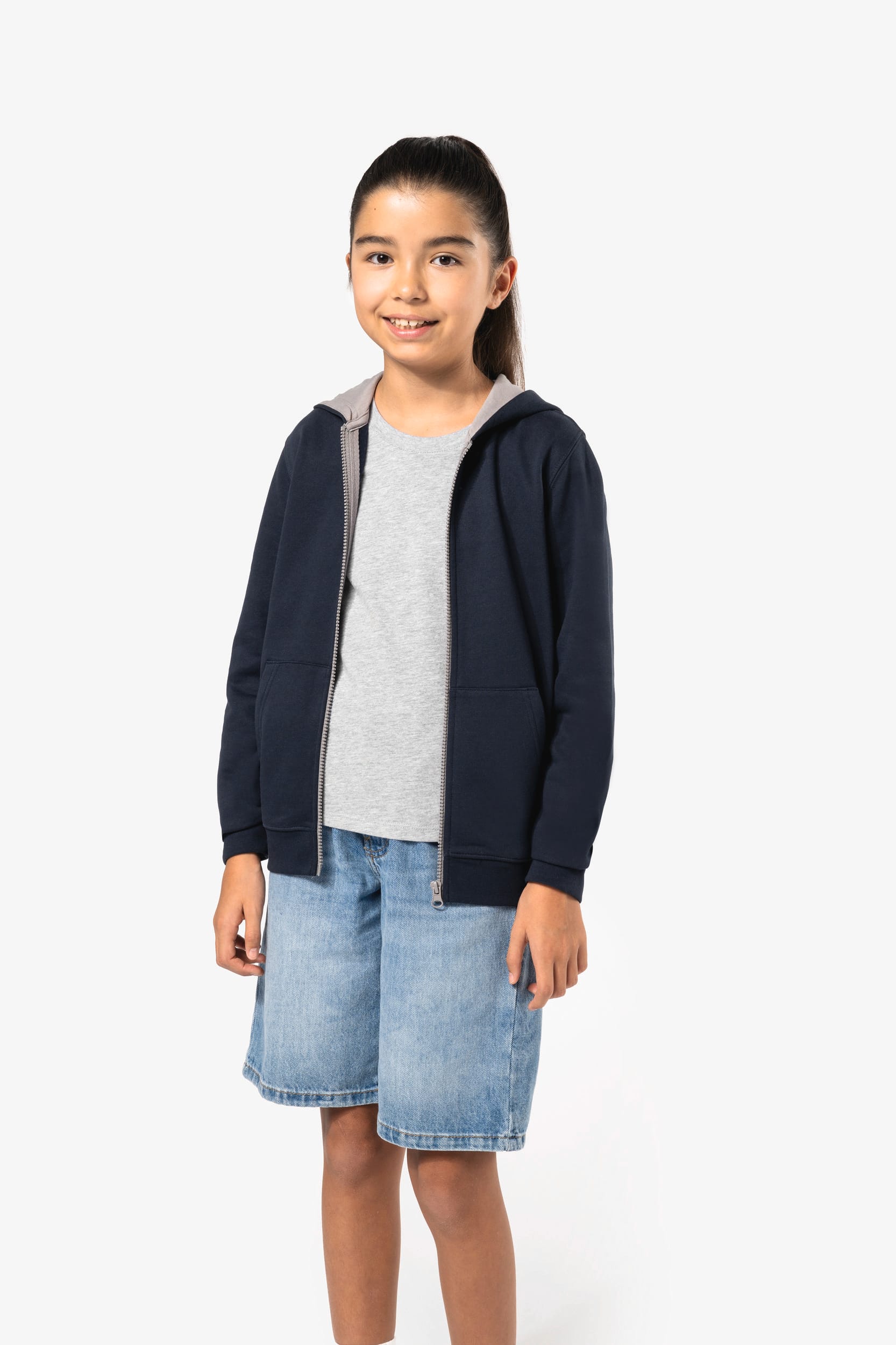 Sudadera capucha y cremallera niños
