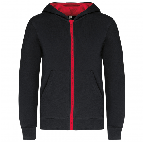 Sudadera capucha y cremallera niños