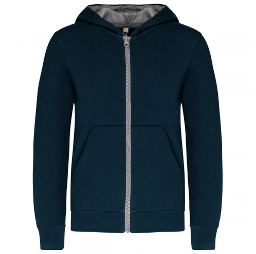 Sudadera capucha y cremallera niños