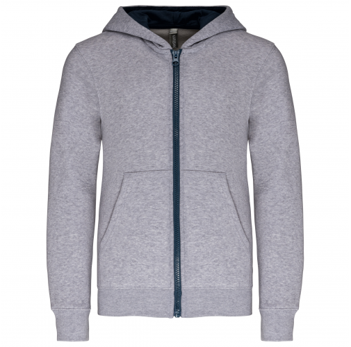 Sudadera capucha y cremallera niños