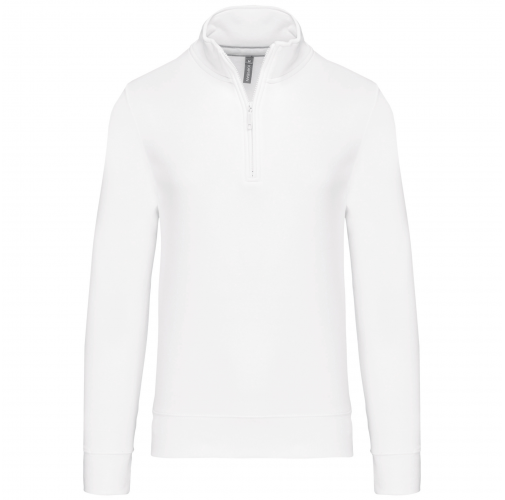 white Sudadera 1/4 Cremallera