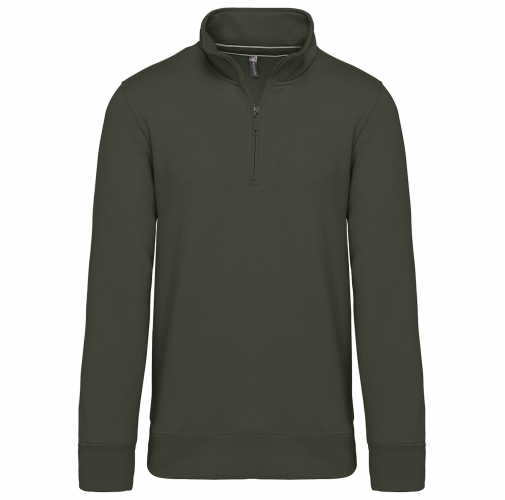 dark khaki Sudadera 1/4 Cremallera