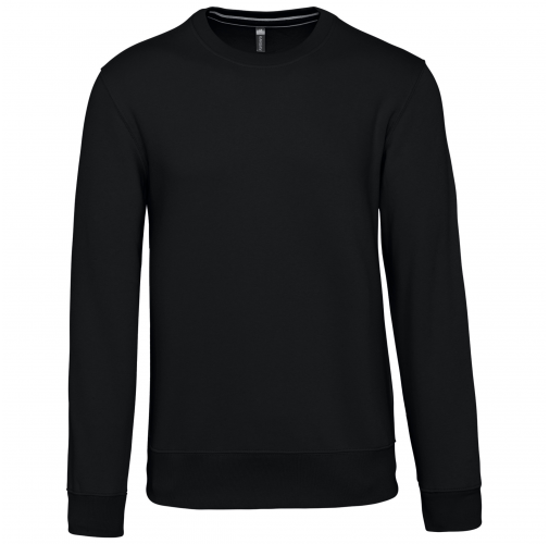 black Sudadera cuello redondo