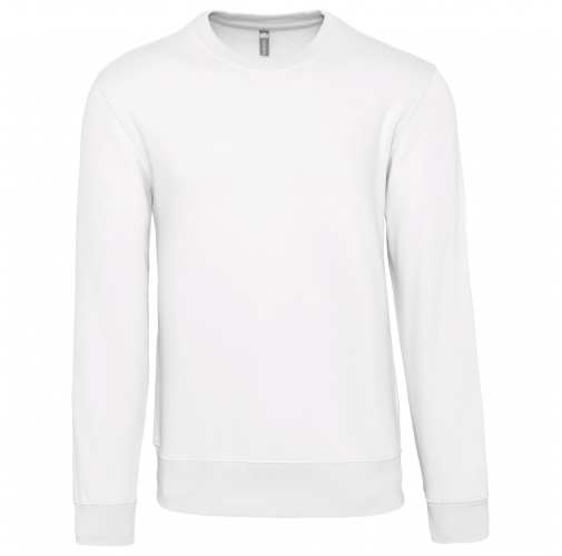 white Sudadera cuello redondo