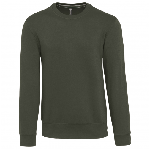 dark khaki Sudadera cuello redondo