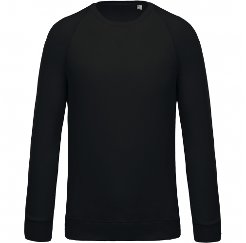 black Sudadera Algodón Orgánico Manga Raglán para Niños