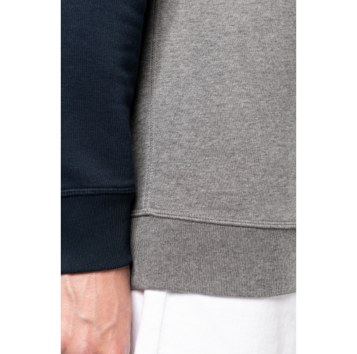 Sudadera bicolor algodón orgánico French Terry cuello redondo mangas raglan hombre