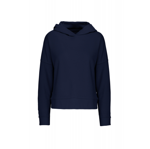 navy Sudadera Lounge algodón orgánico con capucha mujer