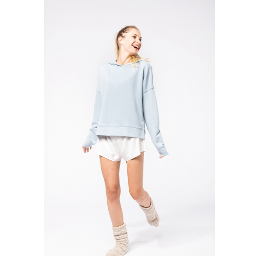 Sudadera Lounge algodón orgánico con capucha mujer