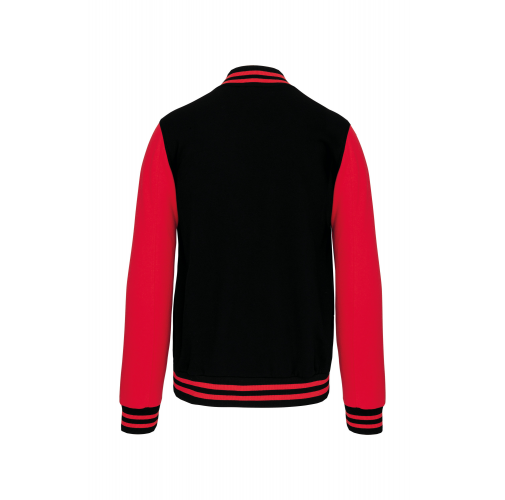 black / red Cazadora béisbolera de felpa unisex