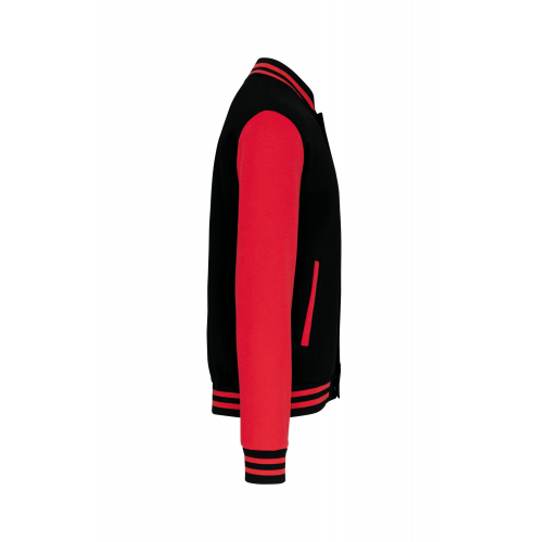black / red Cazadora béisbolera de felpa unisex