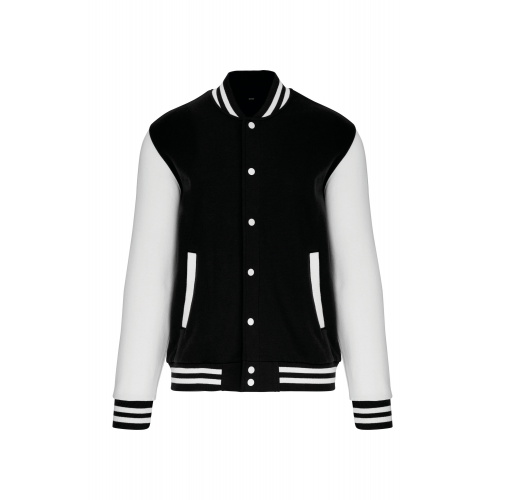 black / white Cazadora béisbolera de felpa unisex