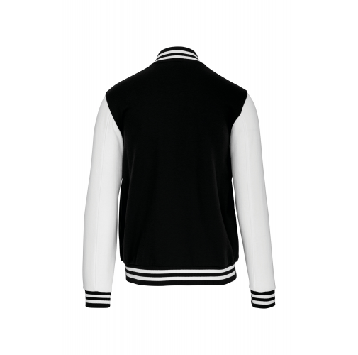 black / white Cazadora béisbolera de felpa unisex