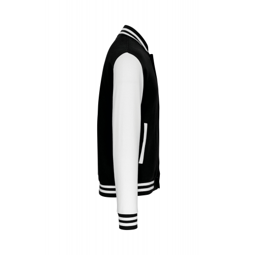 black / white Cazadora béisbolera de felpa unisex