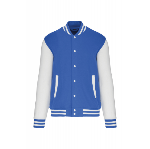 light royal blue / white Cazadora béisbolera de felpa unisex