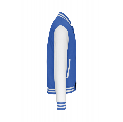 light royal blue / white Cazadora béisbolera de felpa unisex