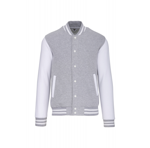 oxford grey / white Cazadora béisbolera de felpa unisex