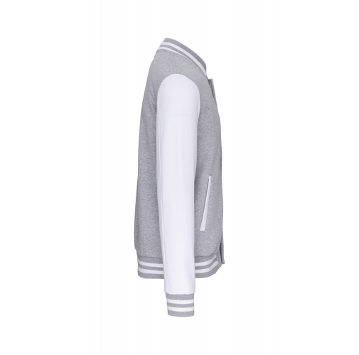 oxford grey / white Cazadora béisbolera de felpa unisex