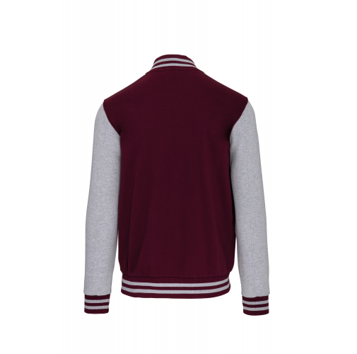 wine / oxford grey Cazadora béisbolera de felpa unisex