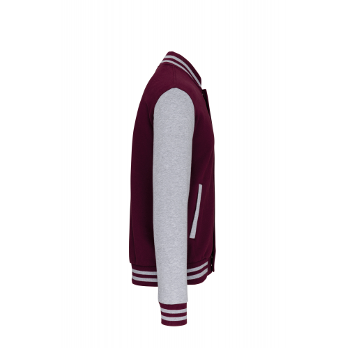 wine / oxford grey Cazadora béisbolera de felpa unisex