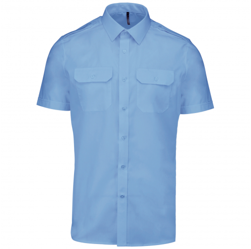 sky blue Camisa piloto manga corta hombre