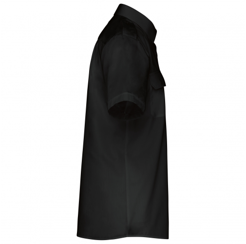 black Camisa piloto manga corta hombre