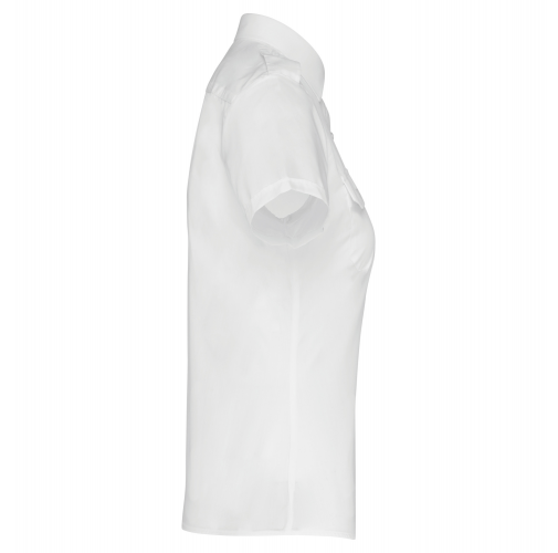 white Camisa piloto manga corta mujer