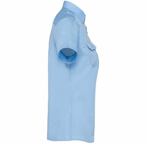 sky blue Camisa piloto manga corta mujer