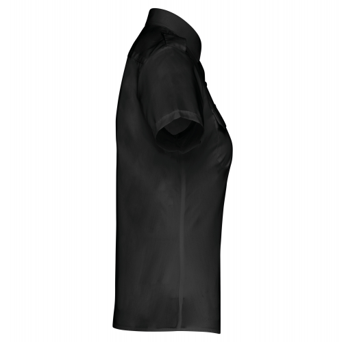 black Camisa piloto manga corta mujer