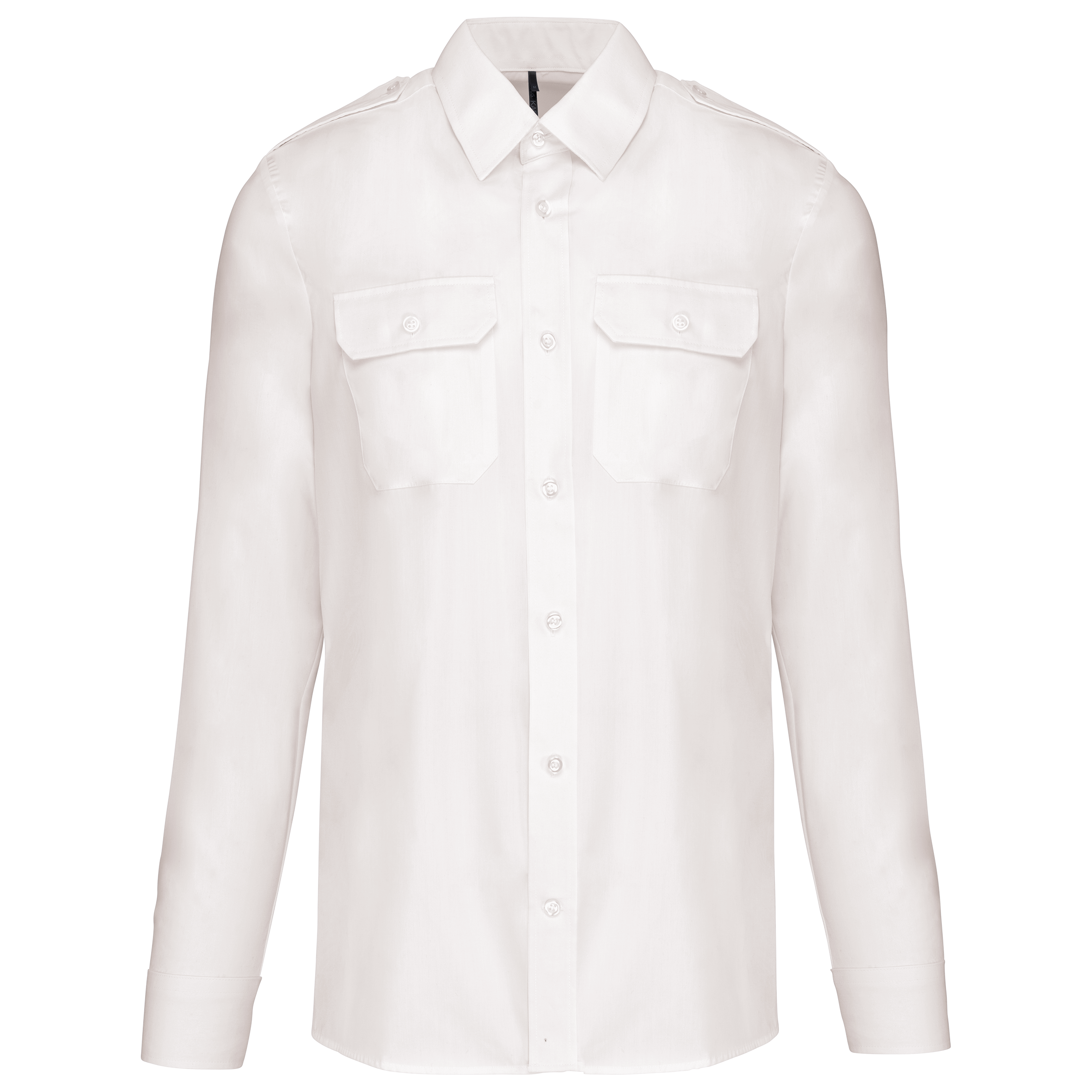 black Camisa piloto manga larga hombre