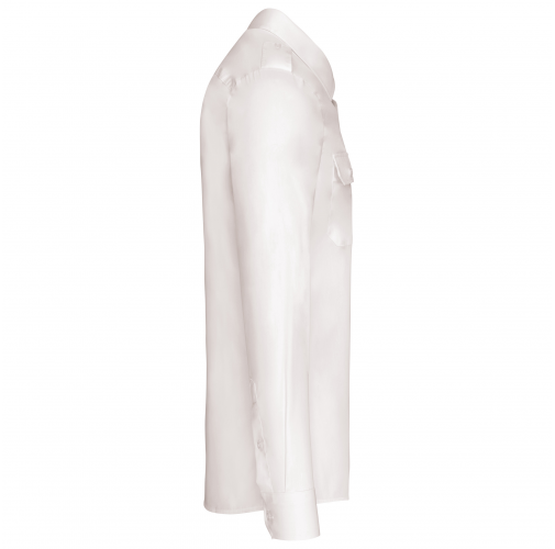 white Camisa piloto manga larga hombre
