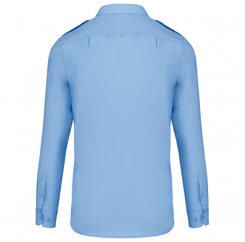 sky blue Camisa piloto manga larga hombre