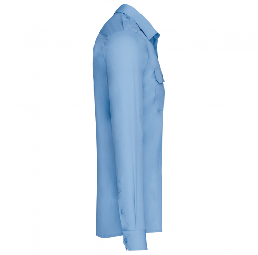 sky blue Camisa piloto manga larga hombre