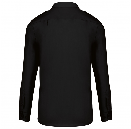black Camisa piloto manga larga hombre