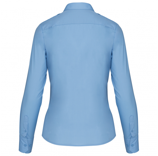 sky blue Camisa piloto manga larga mujer